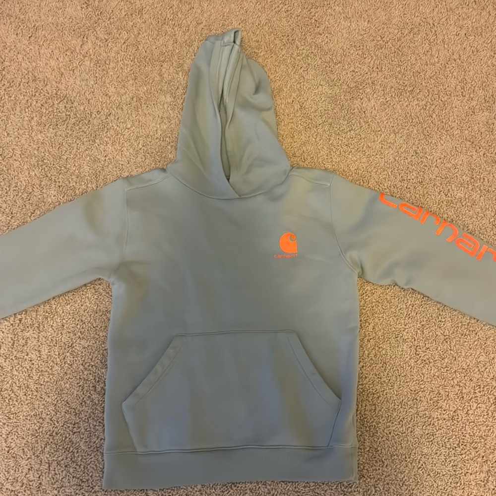 Men’s XS carhartt hoodie 
never worn no tags
grey and orange